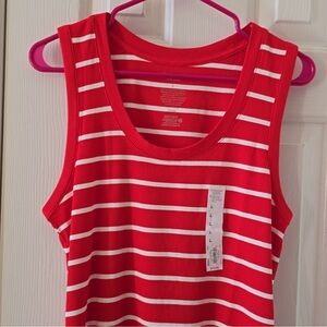 Nine West Red and White Soft Spun Top NEVER WORN- tags removed